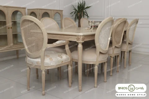 میز ناهار خوری چوبی کلاسیک کاجی آناشید خرید مبل باروس ۴۹۴۹۳ (3)