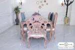 میز ناهارخوری کلاسیک منبتی رومینا با صندلی کینگ کد ۹ خرید مبل باروس (1)