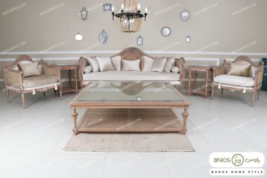 ست مبلمان کاجی مصری پرنس خرید مبل باروس ۵۹۵۹۳۲ (1)