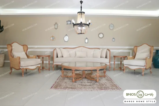 ست مبلمان کلاسیک گندم و تک نفره کویین خرید مبل باروس ۵۹۴۹۳ (4)