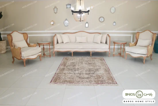 ست مبلمان کلاسیک گندم و تک نفره کویین خرید مبل باروس ۵۹۴۹۳ (5)