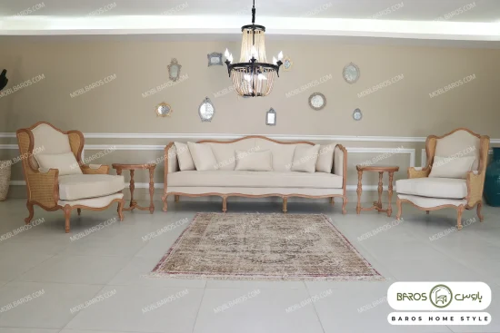 ست مبلمان کلاسیک گندم و تک نفره کویین خرید مبل باروس ۵۹۴۹۳ (6)