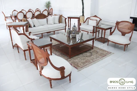 مبل کلاسیک مدرن کاجی مصری خرید مبل باروس 59593 (6)