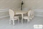 میز ناهار خوری سفید چوبی لورنزو کد ۱۱ خرید مبل باروس ۴۹۵۹۳ (4)