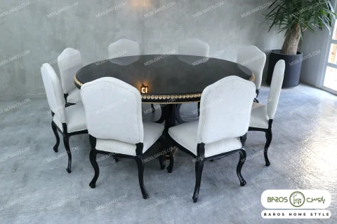 میز ناهار خوری مشکی طلایی المیراخانی کد ۲ خرید مبل باروس ۵۹۵۹۳ (3)