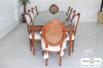 میز ناهار خوری چوبی کلاسیک کاجی کد 19 خرید مبل باروس 59593 (3)