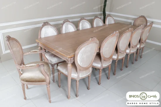 میز ناهار خوری چوبی کلاسیک کاجی کد ۲۰ خرید مبل باروس ۵۹۴۹۳ (6)