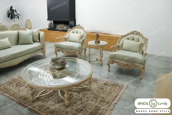 مبل سلطنتی الینا همراه مبل شزلون جدید خرید مبل باروس 569 (5)
