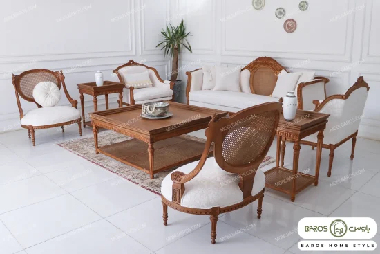 مبل کلاسیک مدرن کاجی مصری کد ۳ خرید مبل باروس 789 (13)