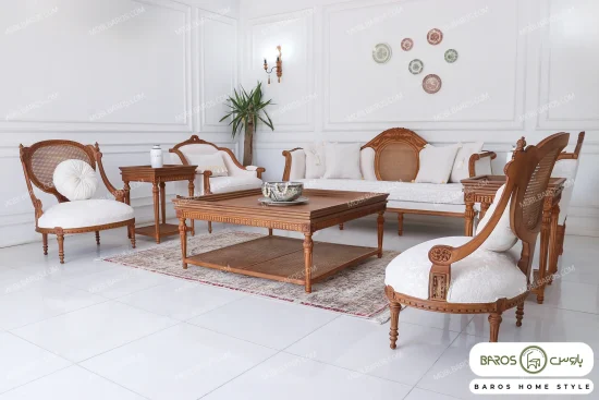 مبل کلاسیک مدرن کاجی مصری کد ۳ خرید مبل باروس 789 (14)