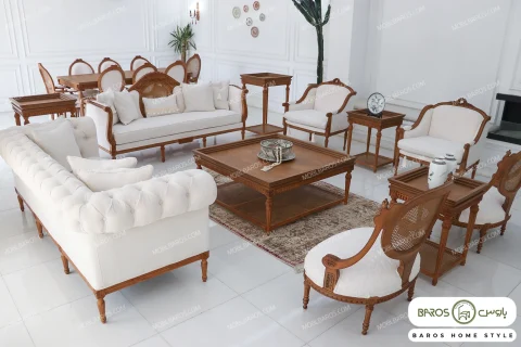 مبل کلاسیک مدرن کاجی مصری کد ۳ خرید مبل باروس 789 (4)