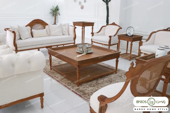 مبل کلاسیک مدرن کاجی مصری کد ۳ خرید مبل باروس 789 (6)