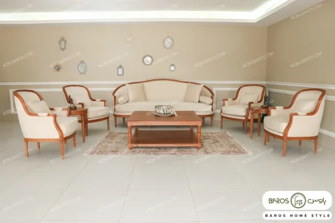 مبل ۷ نفره نئوکلاسیک سفارشی مرجان کد ۲ خرید باروس 589 (1)