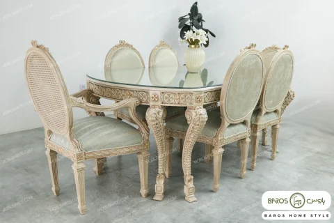 میز ناهارخوری کلاسیک و چوبی جدید الینا کد ۷ خرید باروس 56 (4)