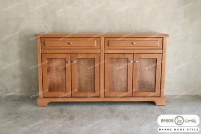 میز کنسول چوبی حصیری راشل کد ۴ خرید باروس 124 (1)