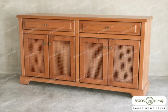 میز کنسول چوبی حصیری راشل کد ۴ خرید باروس 124 (2)