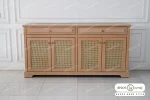 میز کنسول چوبی حصیری راشل کد ۵ خرید باروس (2)