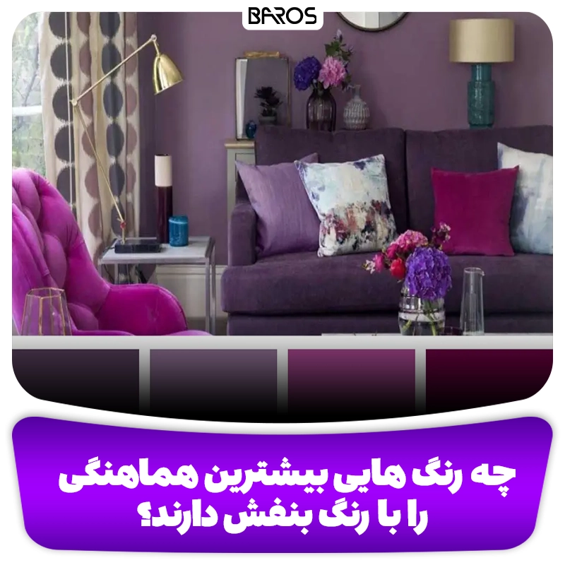 چه رنگ هایی بیشترین هماهنگی را با رنگ بنفش دارند؟