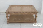 میز جلو مبلی مربع و حصیری کاجی خرید باروس (3)