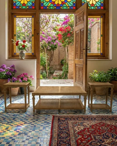 میز جلومبلی و عسلی حصیری کاجی الهه صاحبقران