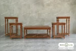 میز جلومبلی و عسلی حصیری کاجی کد ۸ خرید باروس (1)