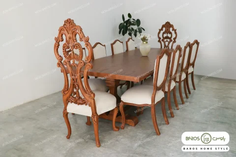 میز ناهار خوری دکورا با صندلی چپندر کینگ و گندم خرید باروس 11 (3)