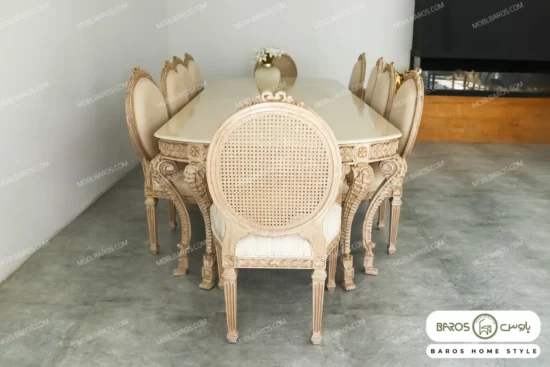 میز ناهارخوری کلاسیک و چوبی جدید الینا کد ۷ باروس 11 (4)