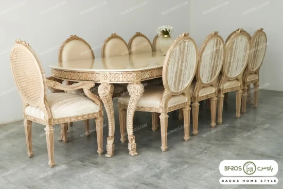 میز ناهارخوری کلاسیک و چوبی جدید الینا کد ۷ باروس 11 (6)