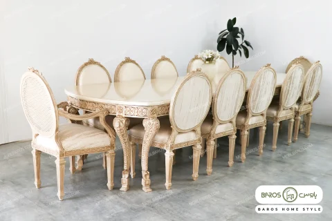 میز ناهارخوری کلاسیک و چوبی جدید الینا کد ۷ خرید باروس (3)