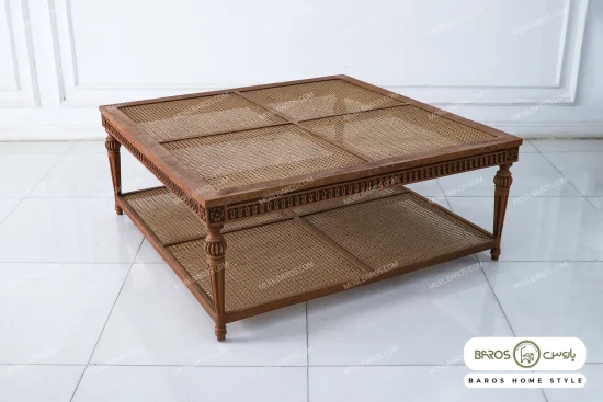 میز جلو مبلی و عسلی حصیری کاجی کد ۷ باروس (2)