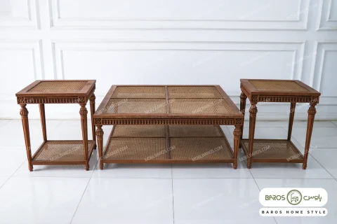 میز جلو مبلی و عسلی حصیری کاجی کد ۷ باروس (4)