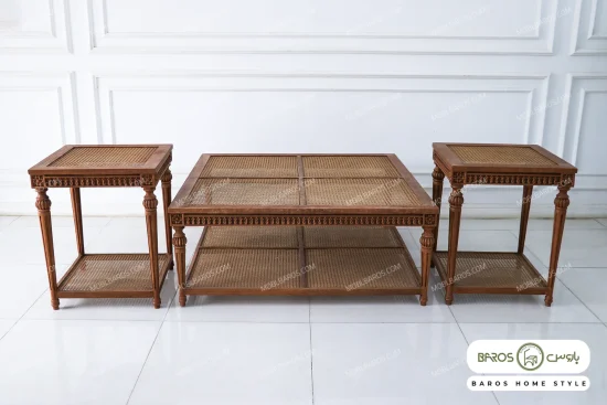 میز جلو مبلی و عسلی حصیری کاجی کد ۷ باروس (4)