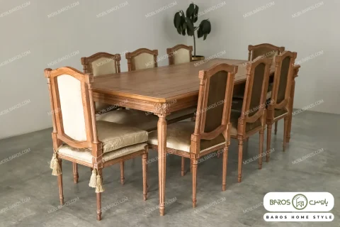 میز ناهار خوری کاجی با صندلی مهسا باروس (2)