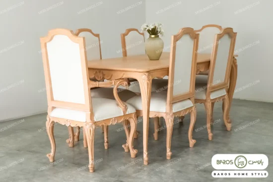 سرویس مبلمان آماده تحویل رومینا مبل ۷ نفره + ناهار خوری ۶ نفره + جلومبلی عسلی باروس (24)