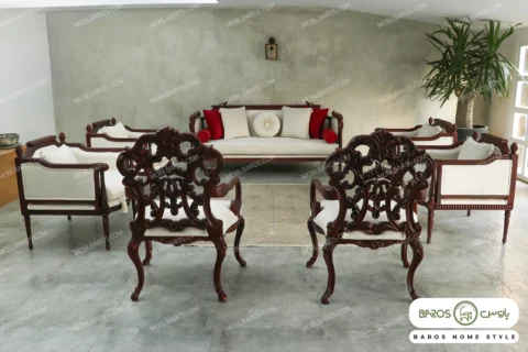 مبل نئوکلاسیک ۹ نفره کاجی و کینگ باروس 1 (9)