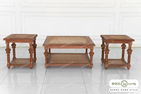 میز جلو مبلی و عسلی حصیری کاجی کد ۸ باروس (5)