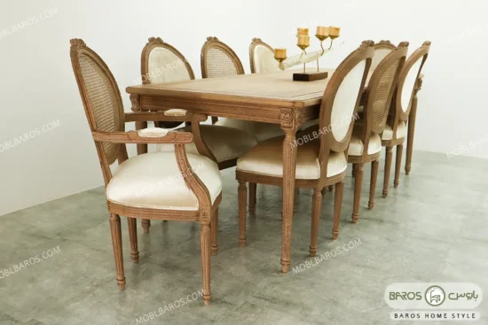میز ناهار خوری چوبی کاجی کد ۳۰ باروس0123 (4)