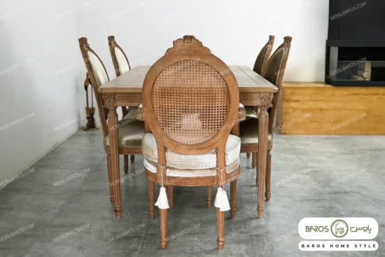 میز ناهار خوری چوبی کاجی کد ۳۲ باروس (1)