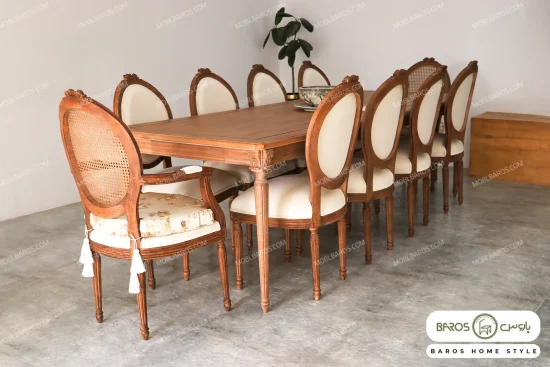 میز ناهار خوری چوبی کاجی کد ۳۳ باروس112 (2)