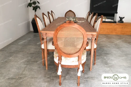 میز ناهار خوری چوبی کاجی کد ۳۳ باروس112 (3)