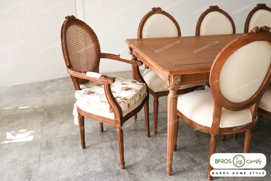 میز ناهار خوری چوبی کاجی کد ۳۳ باروس112 (4)