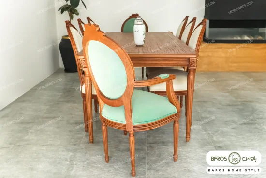 میز ناهار خوری چوبی کاجی کد ۳۴ تولیدی باروس (3)