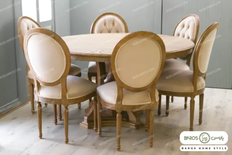میز ناهار خوری گرد فرشته کیا مبل باروس 9494 (1)