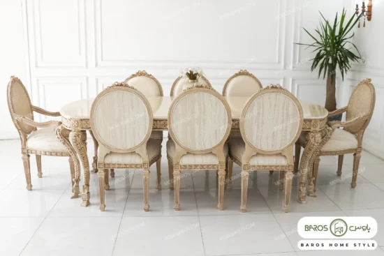 میز ناهارخوری کلاسیک و چوبی جدید الینا کد ۸ باروس (4)