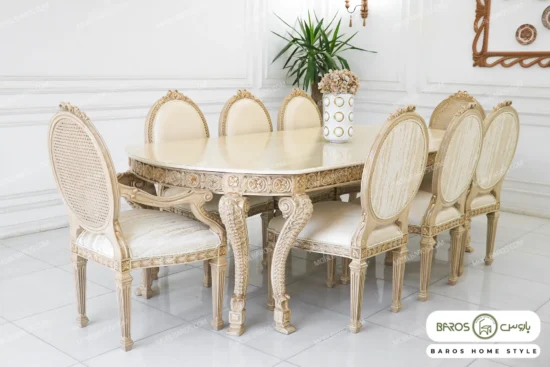 میز ناهارخوری کلاسیک و چوبی جدید الینا کد ۸ باروس0 (3)