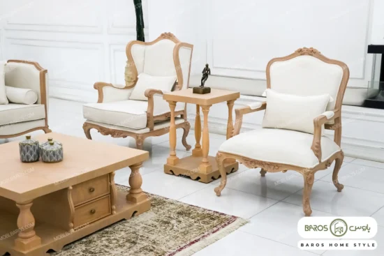 سرویس مبلمان آماده تحویل روتی مبل ۷ نفره + ناهار خوری ۶ نفره + جلومبلی عسلی باروس (2)
