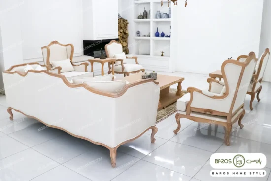 سرویس مبلمان آماده تحویل روتی مبل ۷ نفره + ناهار خوری ۶ نفره + جلومبلی عسلی باروس (4)