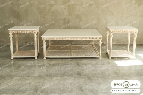 میز جلو مبلی و عسلی حصیری کاجی مبینا مبل باروس (1)