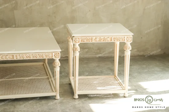 میز جلو مبلی و عسلی حصیری کاجی مبینا مبل باروس (2)
