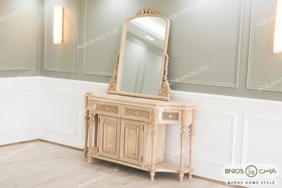 میز کنسول هوفر + آینه برلیان باروس001 (2)